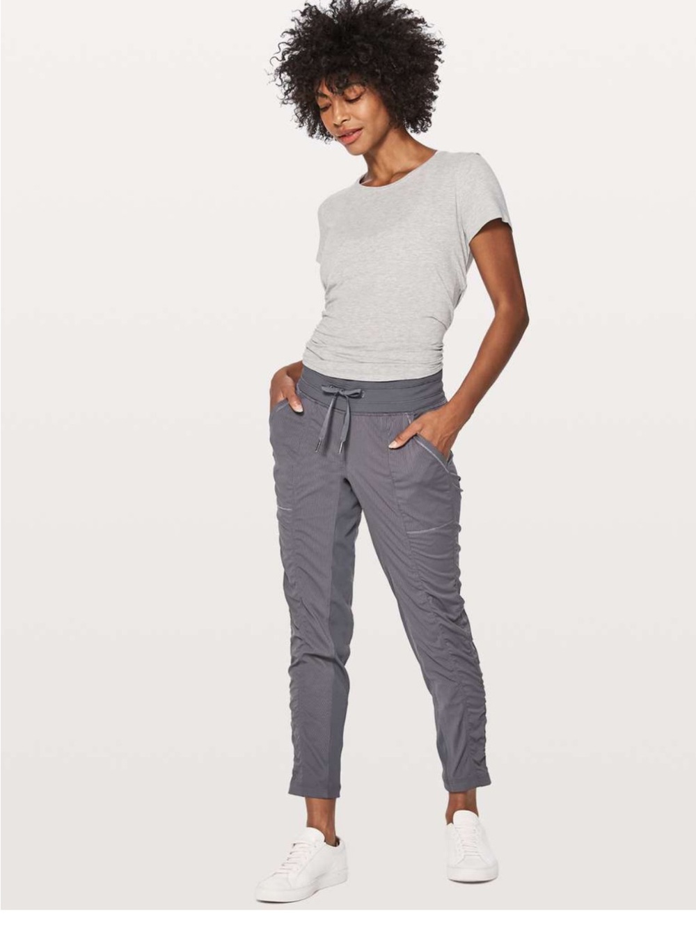 Lululemon street to studio pants II size 6 Dark Carbon Light Purple/Gray 7/8
